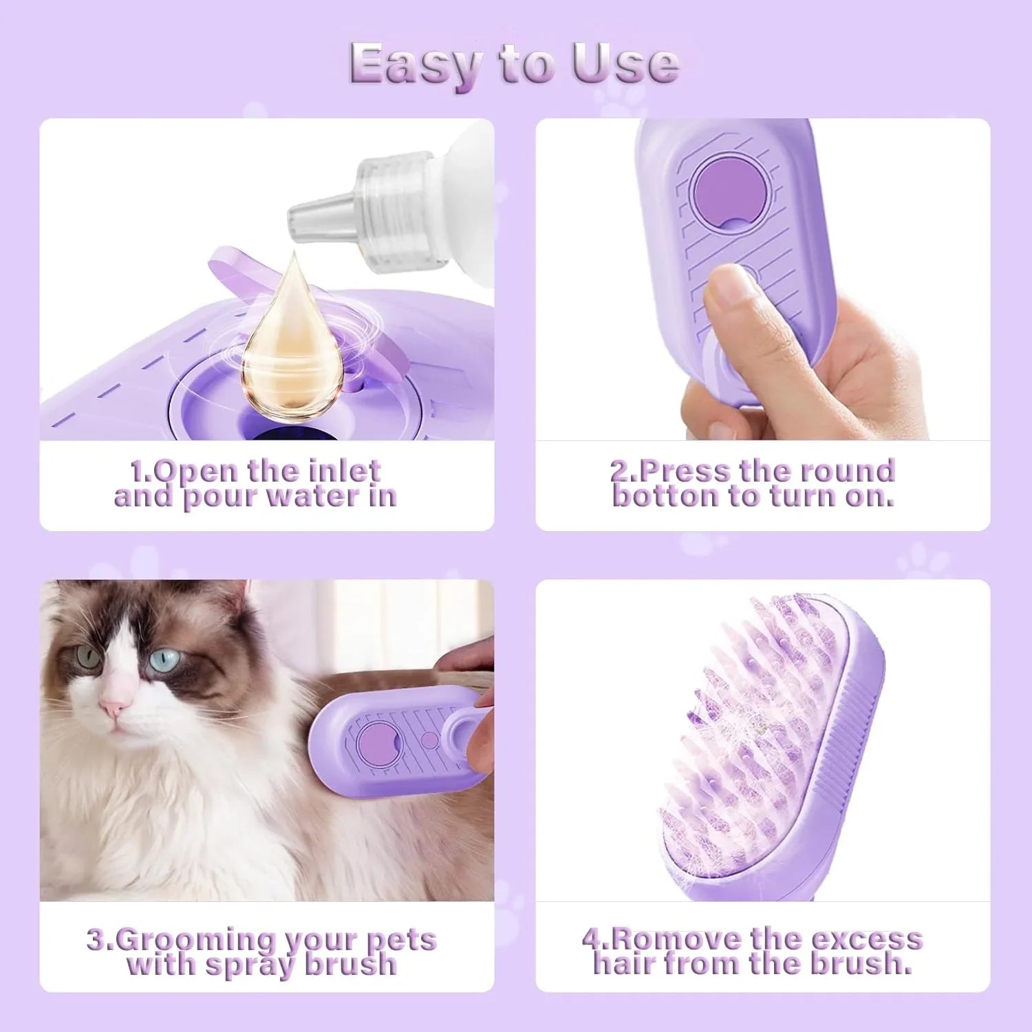 Instructions for using a pet grooming tool  