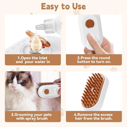 Instructions for using a pet grooming brush