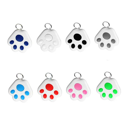 Set of colorful paw-shaped tracking device