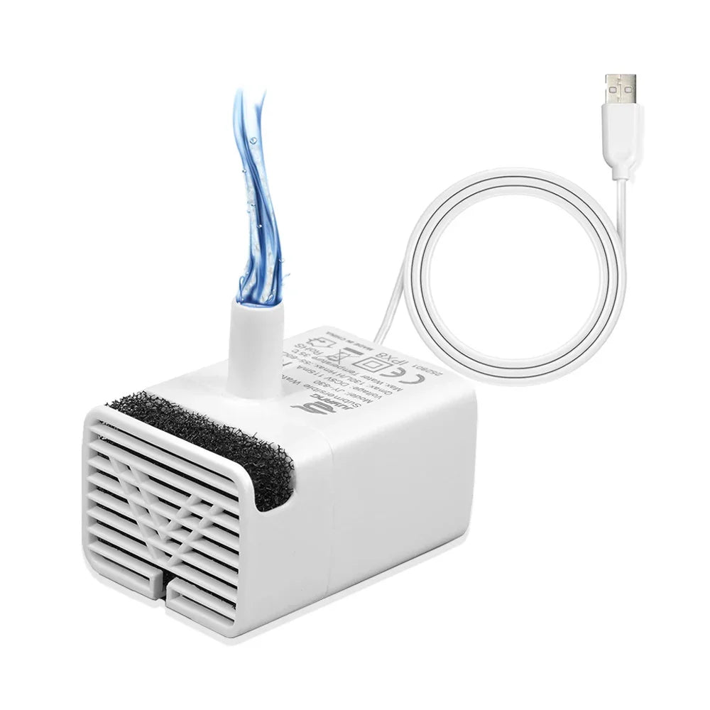 Small white electronic device with a USB cable for pet water fountain