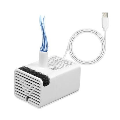 Small white electronic device with a USB cable for pet water fountain
