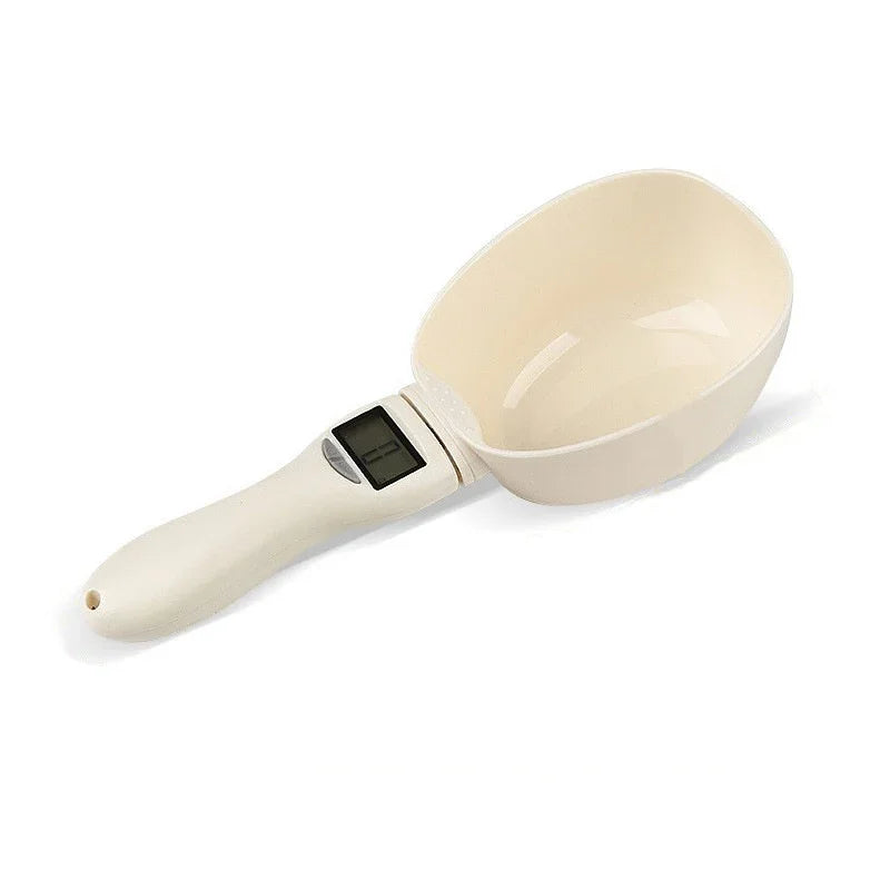 Beige measuring scoop with digital display